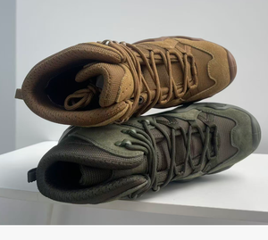 DF LW TSB07 Sage Green Cow Leather Heavy Duty Khaki Color Muti Terrains AK <b>Hiking</b> <b>Boots</b> Low Middle High Tactical <b>Boots</b> - Product Image 3