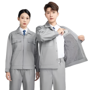 2025 Men's Work Pants with Reflective Material Wholesale Long Sleeve Cotton and Polyester Work Clothes - Product Image 1