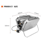 Barbecue portable à gaz commercial coréen pliable en acier inoxydable thermolaqué avec dispositif de sécurité anti-flamme pour usage extérieur