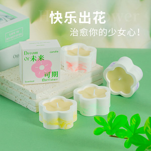 Bougie parfumée Northern Mu en cire de soja, petite coupelle en forme de pétale, moulée à la main, pour chambre à coucher, cadeau parfumé - Product Image 1