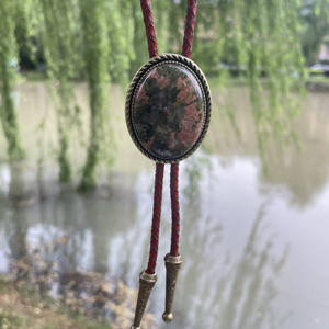 Personalizable BOLO TIE cadena ornamento turquesa ágata colgante accesorios Vintage camisa cadena <span class=keywords><strong>Poirot</strong></span> Bolo corbata regalos exquisitos - Product Image 4