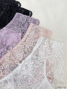 Braguitas de Encaje Estilo Hipster de Tiro Medio para Mujer, con Estampado Floral, Transpirables, Estilo Sexy, Paquete de 3 (Blanco, Rosa, Morado) - Product Image 5