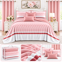 Vente en gros de linge de lit 8 pièces OEM ODM avec 2 rideaux assortis et 4 taies d'oreiller, collection complète pour chambre à coucher Queen King