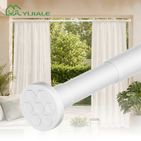 Tringle à rideau YIJIALE en acier chromé épaissi de 2,5 mm, moderne, résistante à la rouille, extensible de 27,6 à 82,7 cm, sans perçage