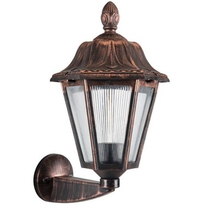 Lampe murale extérieure Vito E27 IP44 280x390mm finition bronze avec panneau en verre pour éclairage de jardin et de terrasse - Product Image 1
