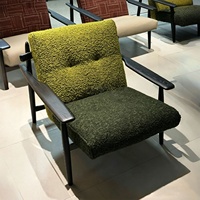 Fauteuil d'appoint moderne - Fauteuil nordique en tissu bouclé bicolore et dossier capitonné pour salon et hôtel design