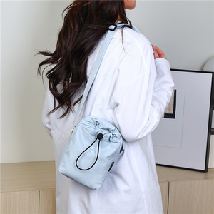 Water Bottle Bag Nylon Portable Mini Crossbody Shoulder Bag For Women Everyday Use Vertical Square Shape With Zipper Opening - Product Image 3