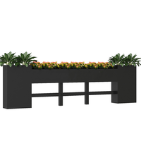 Kit de grandes jardinières rectangulaires en métal en aluminium personnalisées contemporaines pour la maison extérieure pour le jardin de pépinière plante décorative