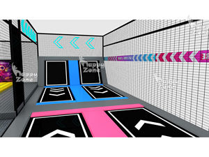 <span class=keywords><strong>Parc</strong></span> de trampolines commercial en PVC coloré avec cadre en acier galvanisé durable pour grands projets de centres commerciaux - Product Image 4