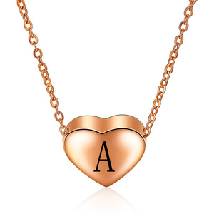 Collar de acero inoxidable color oro rosa con colgante de letra D para uso diario, ideal para regalo. - Product Image 2