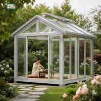 Véranda en aluminium haut de gamme, serre en verre, structure thermolaquée, design intégré, résistante aux intempéries pour jardin, villa, terrasse