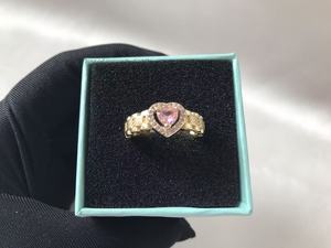 Anello <span class=keywords><strong>Solitario</strong></span> Personalizzato a Forma di Cuore con Diamante, Gioielli di Alta Qualità per Ragazze - Product Image 2