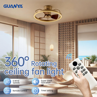 Ventilateur de plafond LED moderne de style nordique avec moteur DC, lustre intelligent invisible en plastique, 42 pouces, pour salon, télécommande, intensité variable