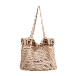 Sac fourre-tout carré d'été personnalisé en <span class=keywords><strong>crochet</strong></span> fait à la main Sac à bandoulière en <span class=keywords><strong>crochet</strong></span> Boho de style bohème - Product Image 1