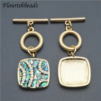 35x17mm Vente en gros Laiton Métal Couleur Reste Long Temps Carré Charme OT Fermoirs pour Bijoux Collier Bracelet Fabrication