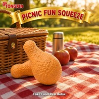 Jouet anti-stress en silicone souple en forme de cuisse de poulet frit géante, aspect croustillant, pour le bureau, cadeau fantaisie TONGXIN
