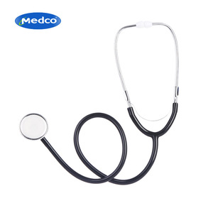 Stéthoscope à tête simple Medco, noir, pour usage médical et enseignement, certifié CE - Product Image 1