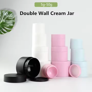 Vente en gros de pots en plastique PP avec logo personnalisé en stock, avec couvercle à vis, pour emballages cosmétiques, 5g-50g, blanc/rose/bleu/noir - Product Image 5