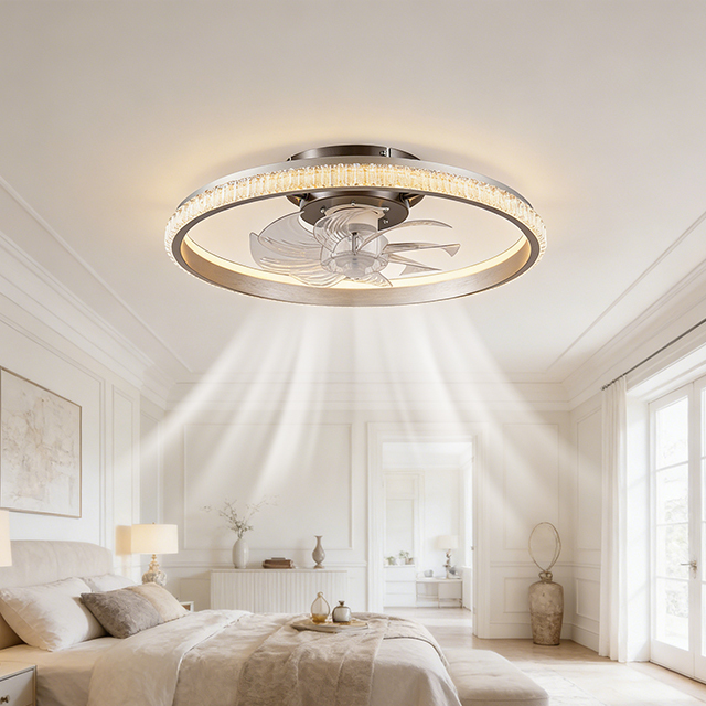 Modern Decorative Luxury LED Ceiling Fan Lights 6Speeds Smart Strong Wind Lights for Home Decoration