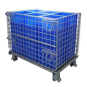 Gabbia di Stoccaggio Industriale in Acciaio Resistente Impilabile Capacità 500kg 1000x800x840mm Zincata per Magazzino e Pallet - Product Image 2