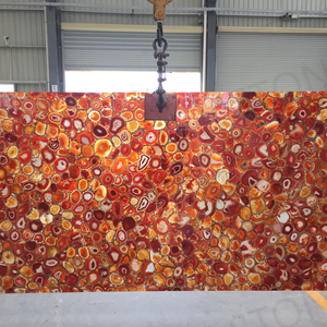 Wholesale Modern Design Translucent Gemstone Slab Backlit Red Agate Semiprecious <b>Stone</b> Slabs Waterproof Bathroom Kitchen - Product Image 2
