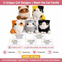 Kit de Bricolage Amigurumi Chat avec Forme d'Animal en Peluche – Leçons Faciles pour Adolescents, Femmes, Parents – Cours d'Art Intérieur – Cadeau Pratique