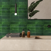 Carreaux muraux autocollants 3D modernes pour la décoration intérieure, carreaux de crédence de cuisine verts, accents de bordure verts pour la pièce