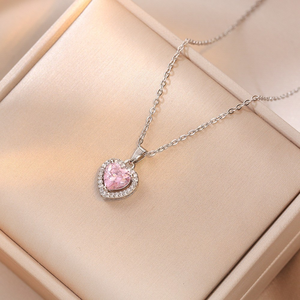 Korean Style Ladies Heart Pendant Necklace Fashion Designer Sweet Collarbone <b>Chain</b> Choker Necklace for Women Jewelry - Product Image 2