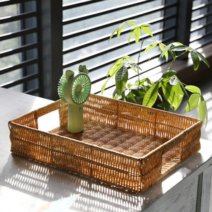 Rattan Woven Household Storage <strong>Tray</strong> Different Sizes Of Woven Food <strong>Baskets</strong> Snack Storage <strong>Basket</strong> - Product Image 3