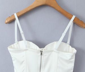 Top Corto da Donna Casual alla Moda con Spalline Sottili e Zip Posteriore in Due Colori Tinta Unita - Product Image 6