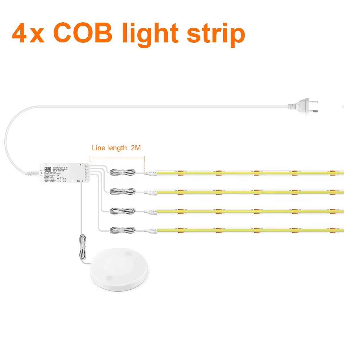 Bande LED 4 lumières chaudes + alimentation