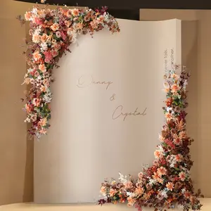 Hoogwaardige Zijde Bruiloft Bogen Voor Ceremonie Bloem Kits Voetstuk Stands Bloem Decoratie Voor Bruiloft Receptie Achtergrond Bloemen