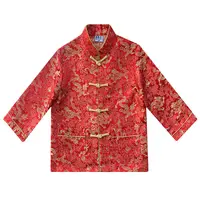 Traje chino Tang de poliéster, ropa de uso diario, roja, Xxs-xxl, buena venta