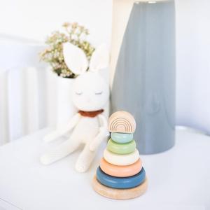 JET NEW Jouets Montessori en bois de bonne qualité, colonne à empiler, jouets éducatifs sensoriels pour <span class=keywords><strong>la</strong></span> motricité fine - Product Image 2