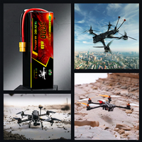 Batterie Lipo haute puissance Grade A Cell 3S 4S 6S 8S 12S 11.1V 14.8V 22.2V 10000mAh 30C 75C pour drone de course FPV et UAV