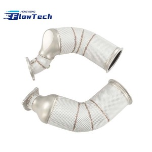 ท่อลง FlowTech SS304 คุณภาพสูง พร้อมแผ่นกันความร้อน สำหรับ Audi RS4 B9.5 RS5 F5 2.9T TFSI V6 EA839 – ติดตั้งแบบ Direct Bolt-On - Product Image 2