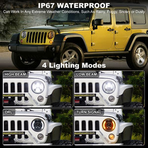 OVOVS-Faro LED redondo negro de 7 pulgadas para <span class=keywords><strong>Jeep</strong></span> Wrangler JK JKU 2007-2017 - Product Image 2