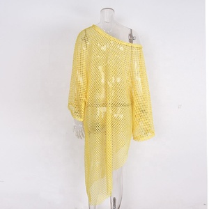 TW 2023新款钩针沙滩裙透视大码沙滩泳装比基尼罩衫为胖女人 - Product Image 5