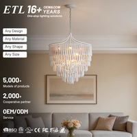 Lustre à pampilles haut de gamme, couleur et taille personnalisées, pour hôtel de luxe, villa, salon, plafonnier LED suspendu