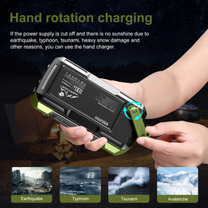 Banco de Energía Solar de 73200 mAh y 100 W con Manivela, Cables Integrados, 65 W Tipo C, QC 3.0, <span class=keywords><strong>Batería</strong></span> <span class=keywords><strong>Portátil</strong></span> de 40000 mAh para Laptop - Product Image 2