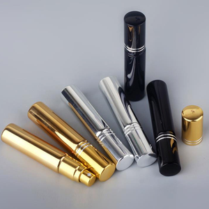 10ml 전기 도금 유리 향수 샘플 스프레이 병 휴대용 리필 가능 미니 분무기 병 이중 접촉 뚜껑 포함 - Product Image 3