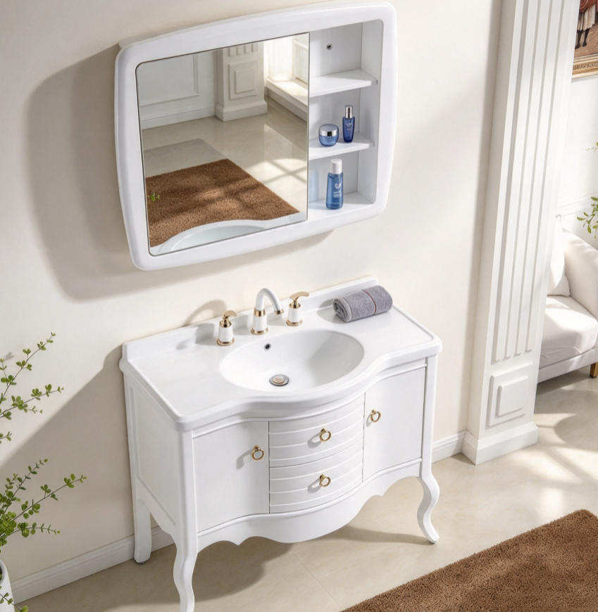 Hotel Modern PVC Cabinet Vanity with Lacquer Finish Rectangle Shape ...