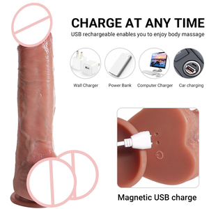 Dildo vibrant et chauffant brun de 10,23 pouces pour masturbation féminine, grand et épais, jouet de masturbation pour adultes - Product Image 5