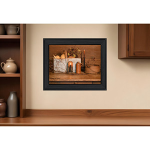 HMS arte popolare della parete della cucina Art 4 con cornice nera stampa 'raccolta mietità' inciso al Laser esagonale modello di scatola di pittura incluso - Product Image 1