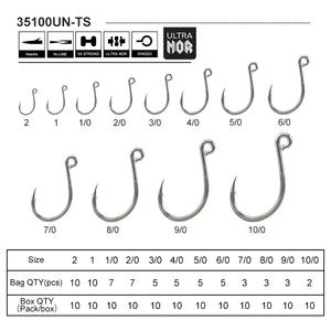 Mustad 35100UN-TS Hameçon de leurre simple en ligne à gros œil inversé Hameçon d'assistance en carbone personnalisé Jigging pour la pêche - Product Image 3
