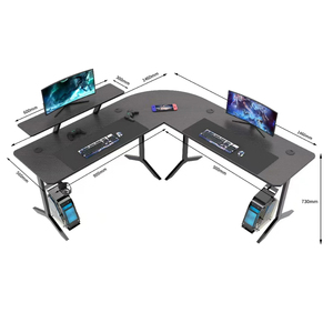 <span class=keywords><strong>Escritorio</strong></span> <span class=keywords><strong>Gamer</strong></span> Ergonómico Negro, Ajustable, Duradero, de Madera, en Forma de L, para el Hogar, Venta al por Mayor en Foshan - Product Image 1