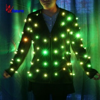 Veste LED Étoilée Lumineuse, Manteau Rechargeable par USB, Tenue de Scène pour DJ, Danseur, Festival, Soirée, Boîte de Nuit