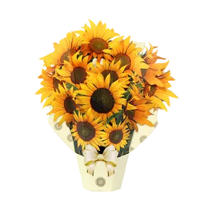 Huge Paper Sunflower Bouquet Greeting Card Ornaments 3D Pop Up Cards For Teacher's Day Birthday Graduation