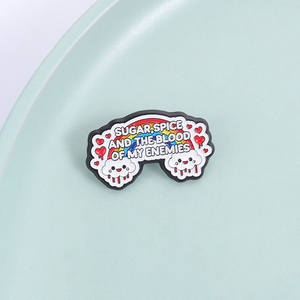Pin de Esmalte de Sugar Spice and the Blood of My <span class=keywords><strong>Enemies</strong></span>, Broche de Parodia de Corazón y Nube, Insignia para Mochila, Joyería, Regalo para Niños y Amigos - Product Image 1