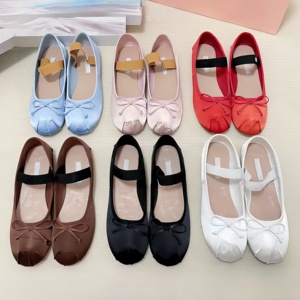 Zapatos planos MIU de alta calidad para mujer, zapatos informales de diseño de lujo a la moda, zapatos planos estilo ballet, cómodos zapatos impermeables para caminar - Product Image 1